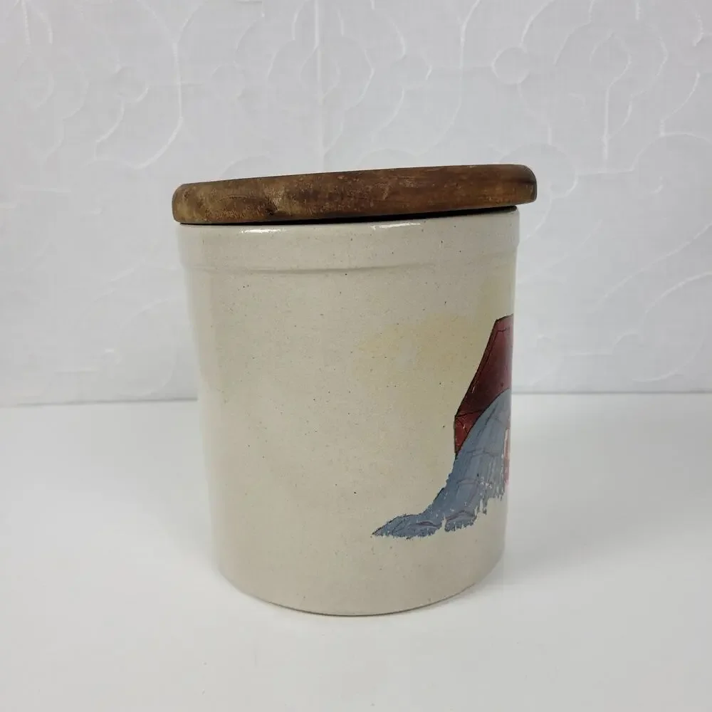 Vintage Roseville Stoneware Robinson Ransbottom High Jar White Crock 2qt #20 USA